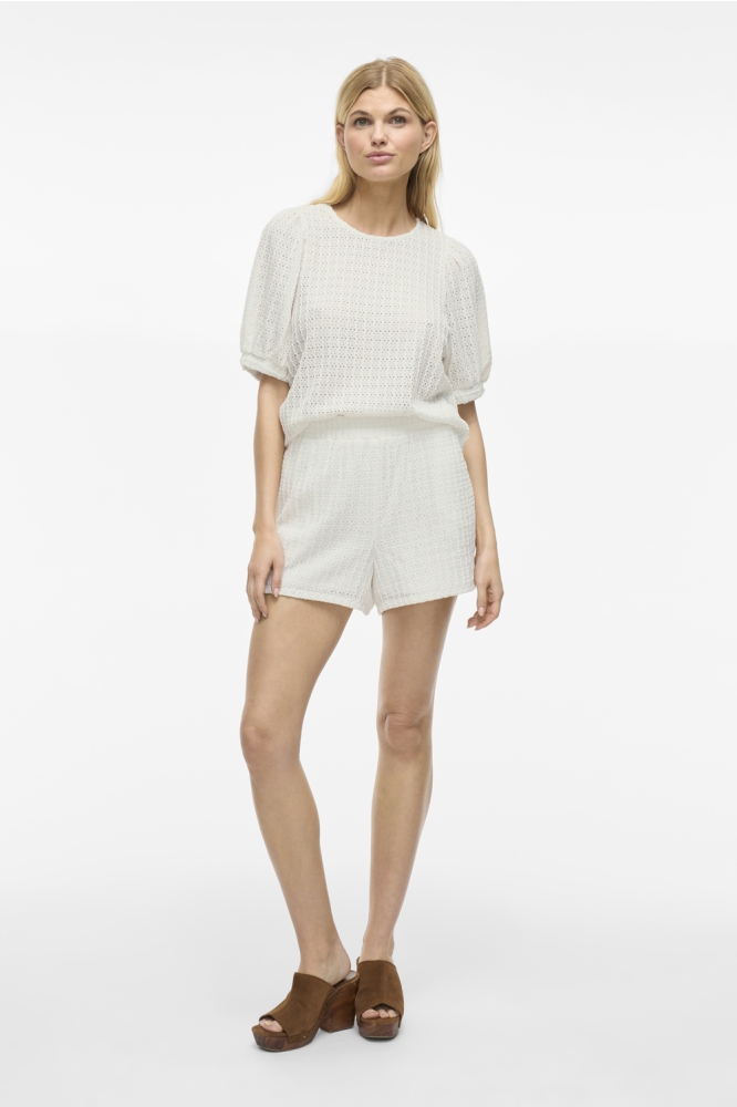 VIMINERA O-NECK 2/4 TOP/TES 14106721 SNOW WHITE